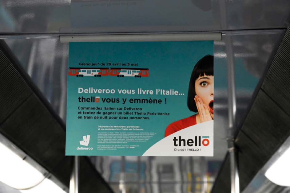 Partenariat Thello x Deliveroo, l’Italie à portée de train